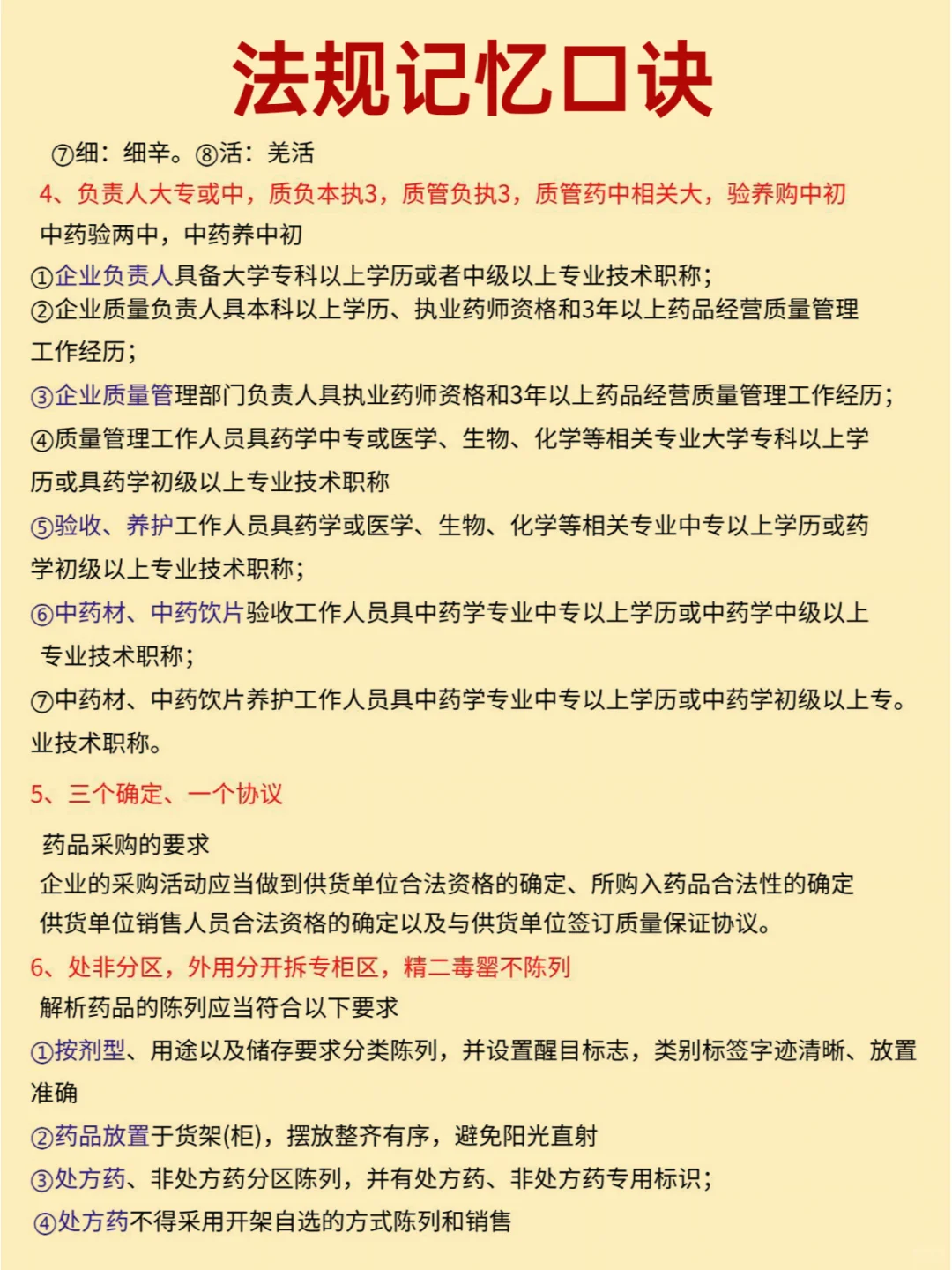 24执业药师法规必备记忆口诀