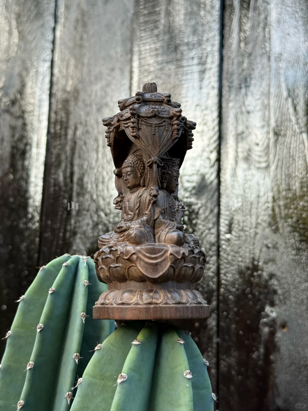 12厘米的沉香木雕【西方三圣塔】摆件 简直…