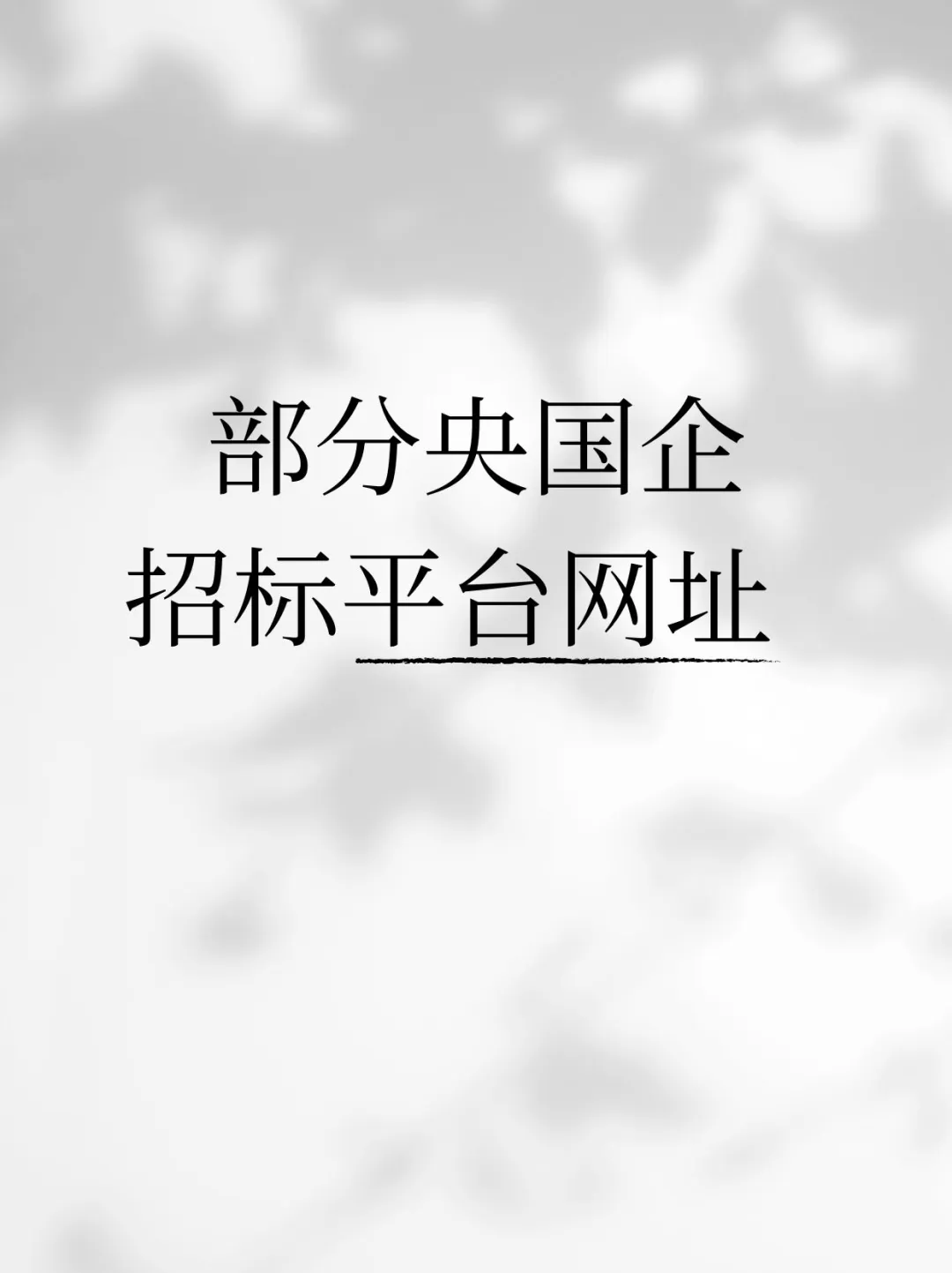 部分央国企招标平台网址