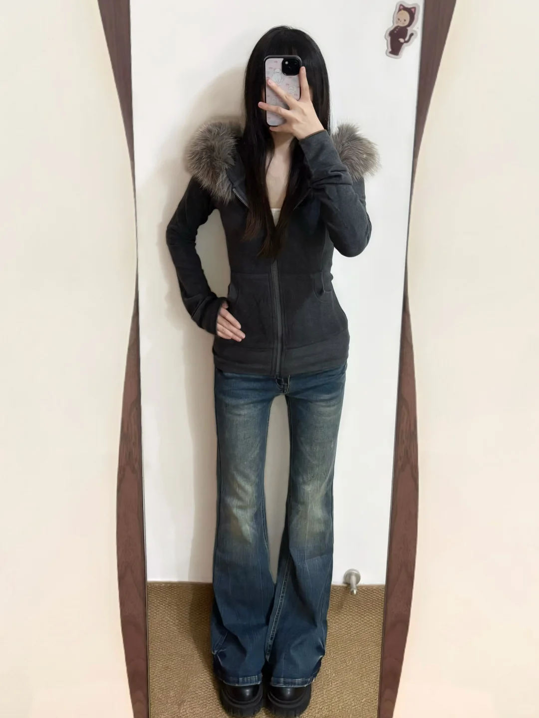 古早味｜hollister风的毛领修身外套好美！！