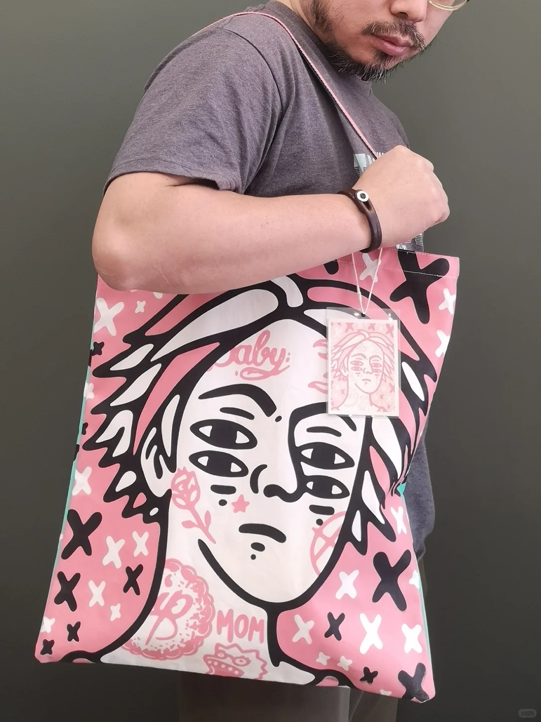 满幅双面双色手工丝网帆布袋印制完成