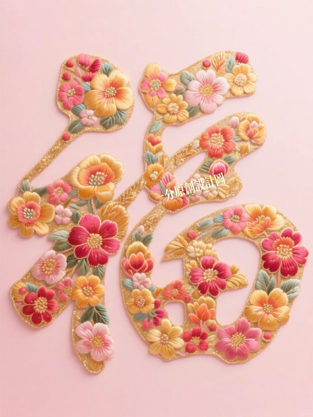 超美的刺绣福字，