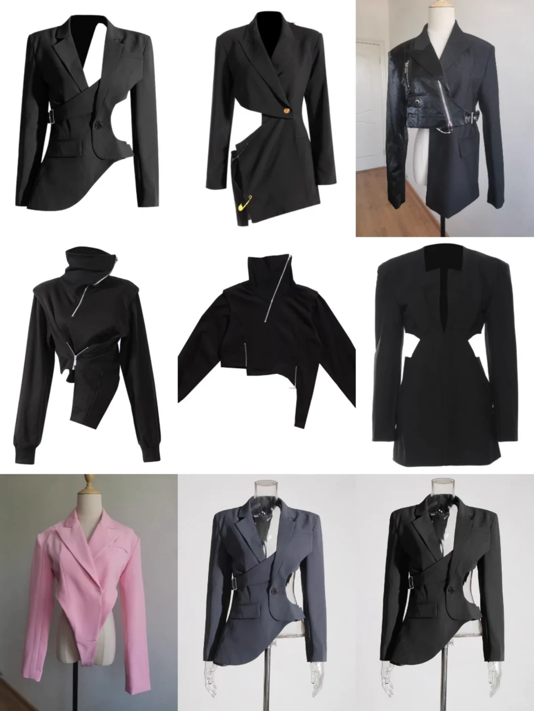小众不对称露背收腰小西装外套合集?