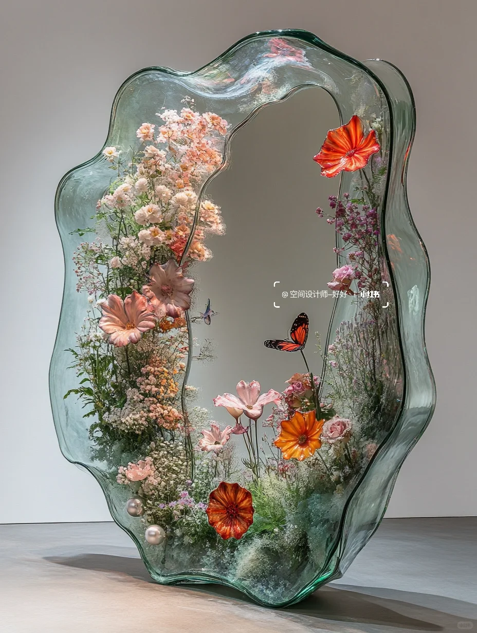有珍珠和鲜花的不规则花瓶你喜欢吗？??
