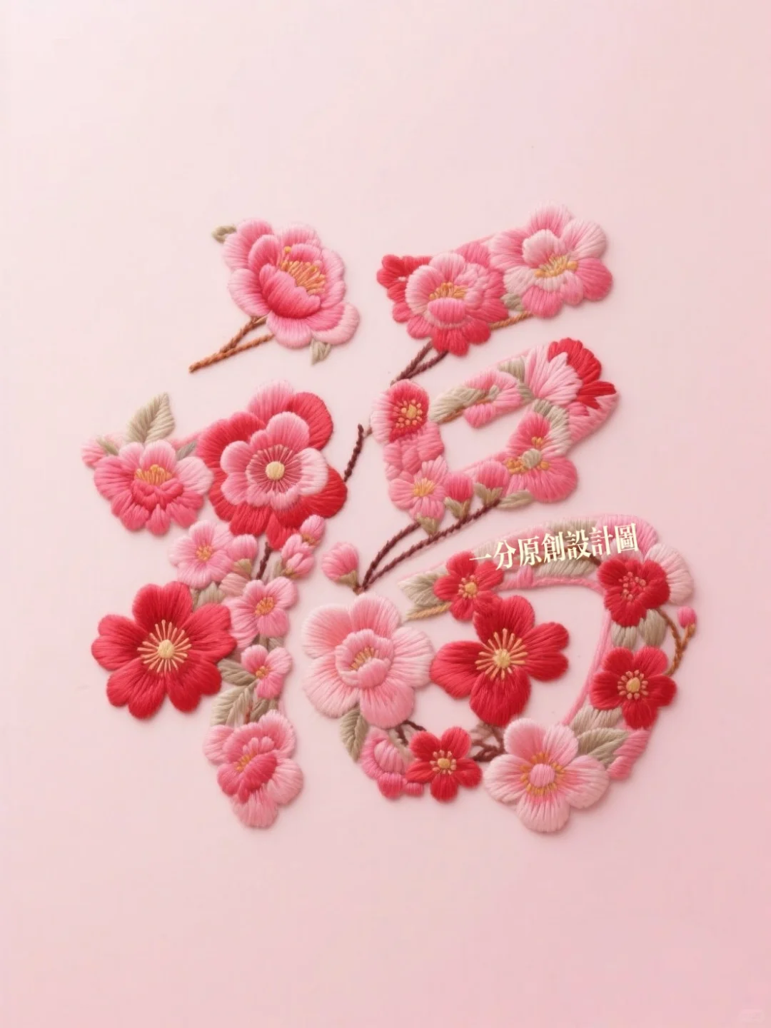 超美的刺绣福字，