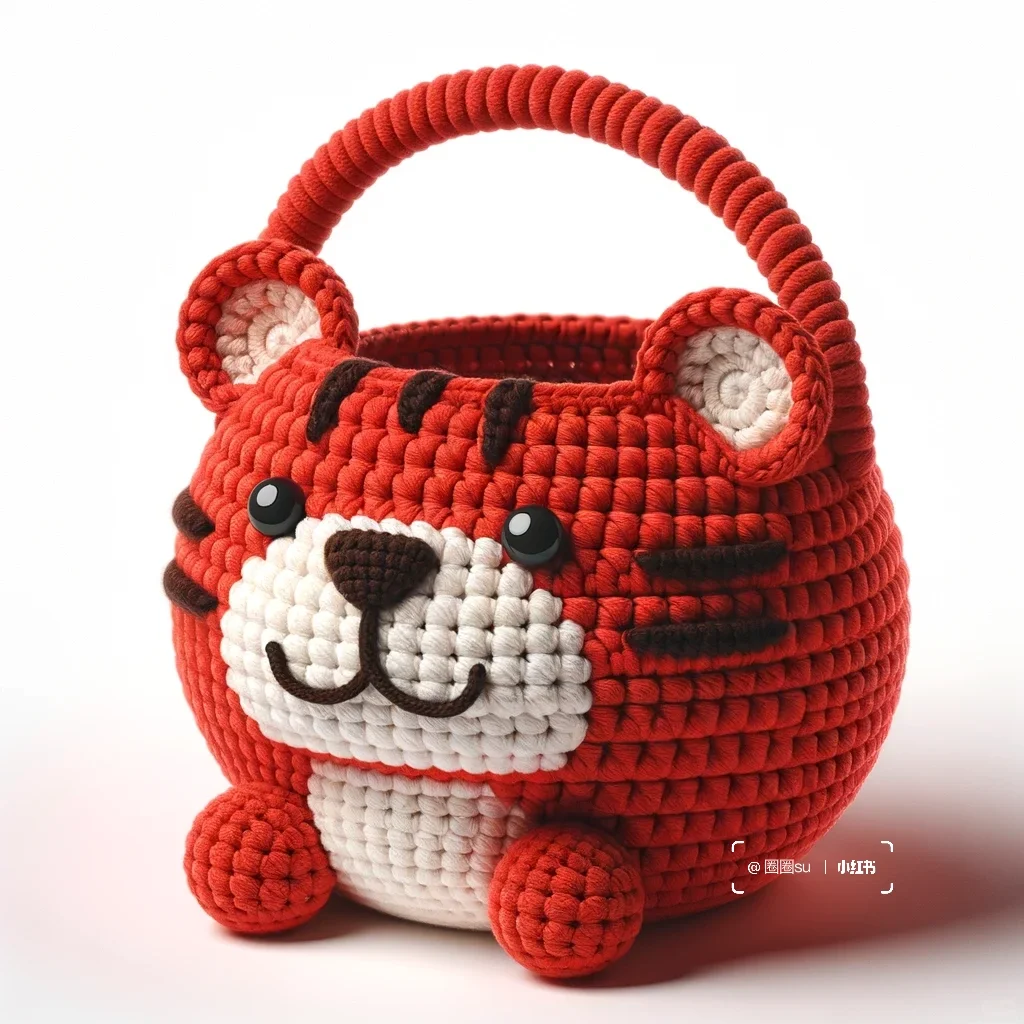 喜气洋洋｜十二生肖钩编果篮收纳篮