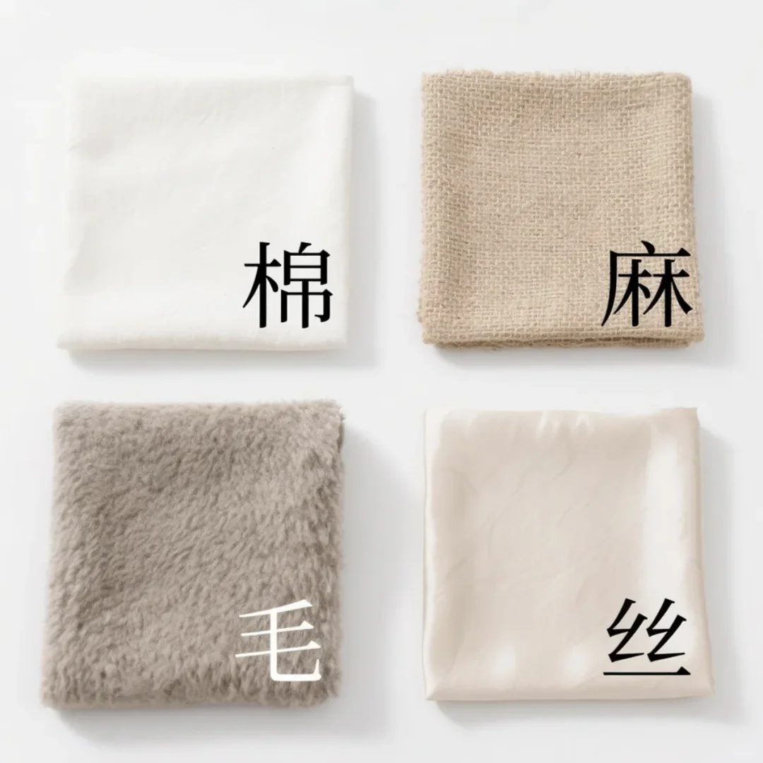 “棉”“麻”“毛”“丝”的区别是....