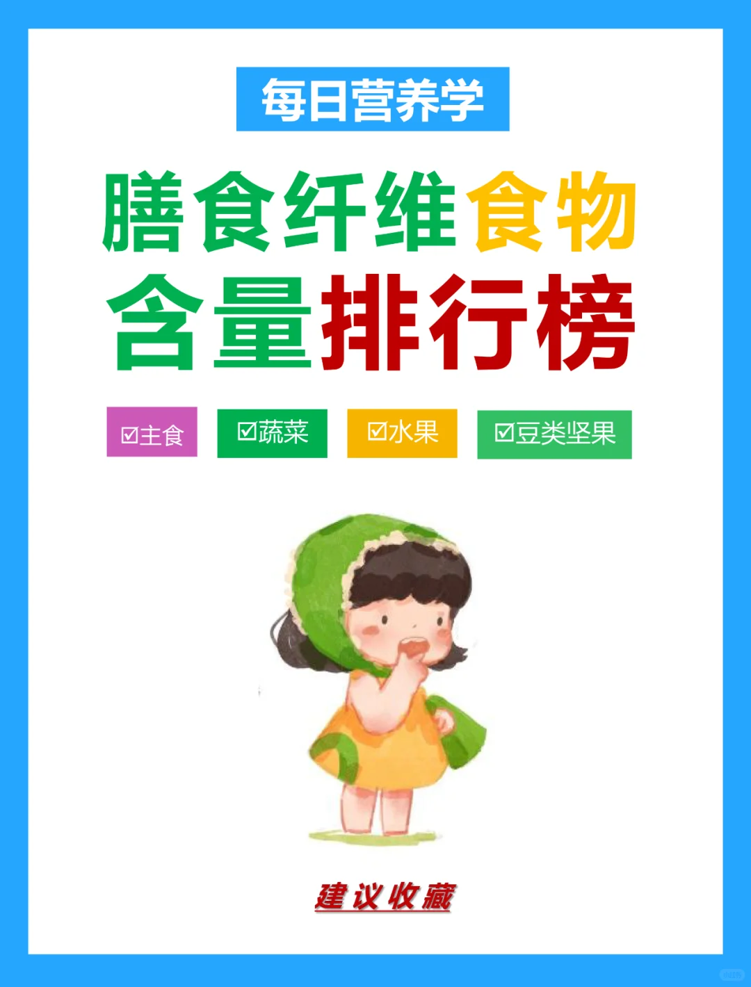 每日营养|膳食纤维食物含量排行榜❗️