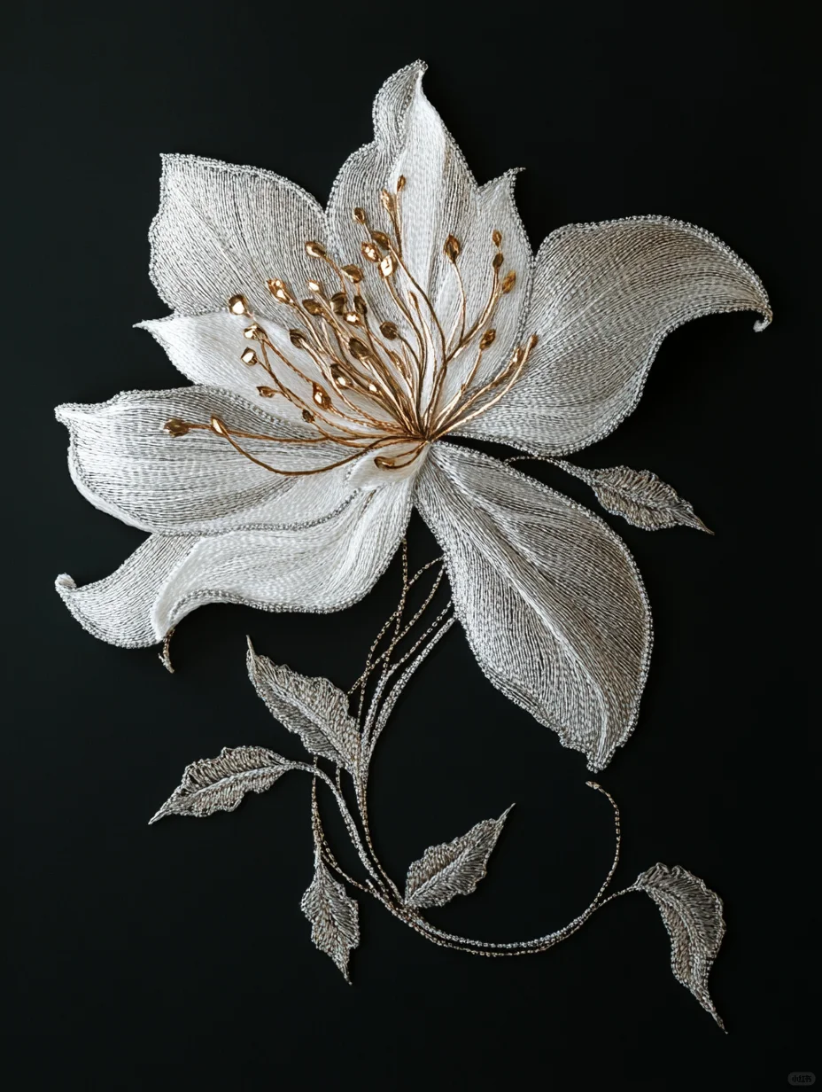 如此轻盈的花卉刺绣