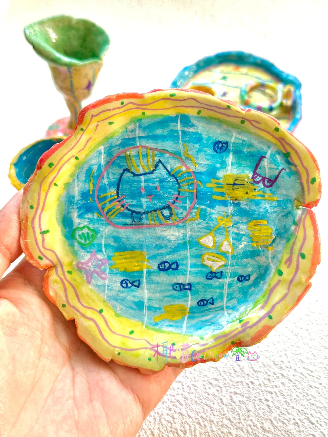 好喜欢捏泥巴❗我的黏土杯子们??