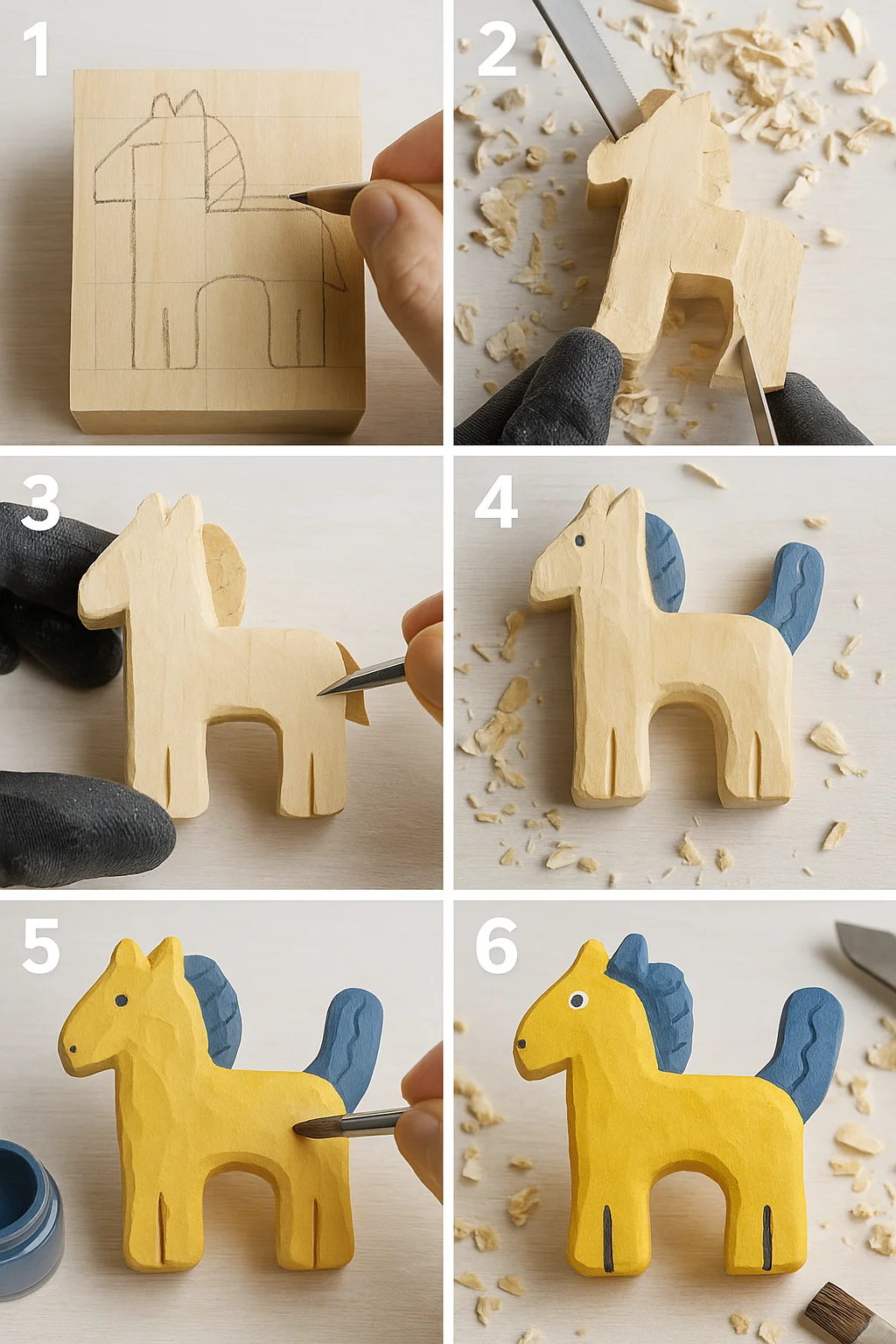 ?木雕进阶练习!6款更有挑战的小图形+步骤✨