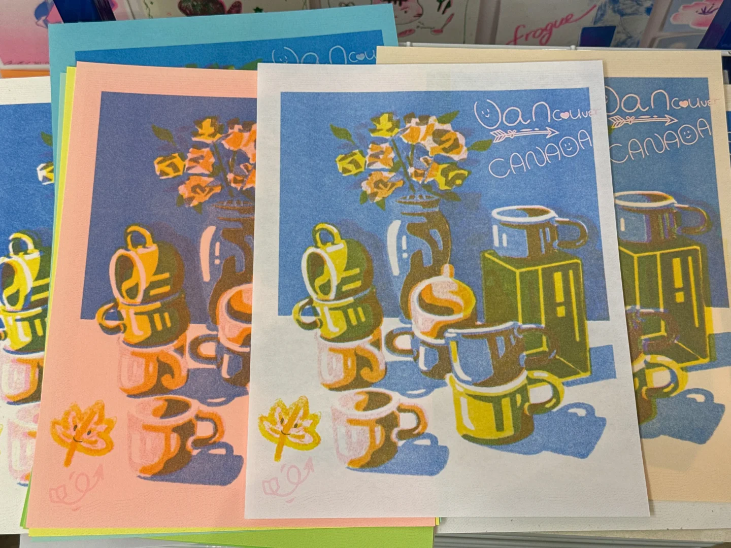 温哥华??三色Riso Print 丝网油印风?