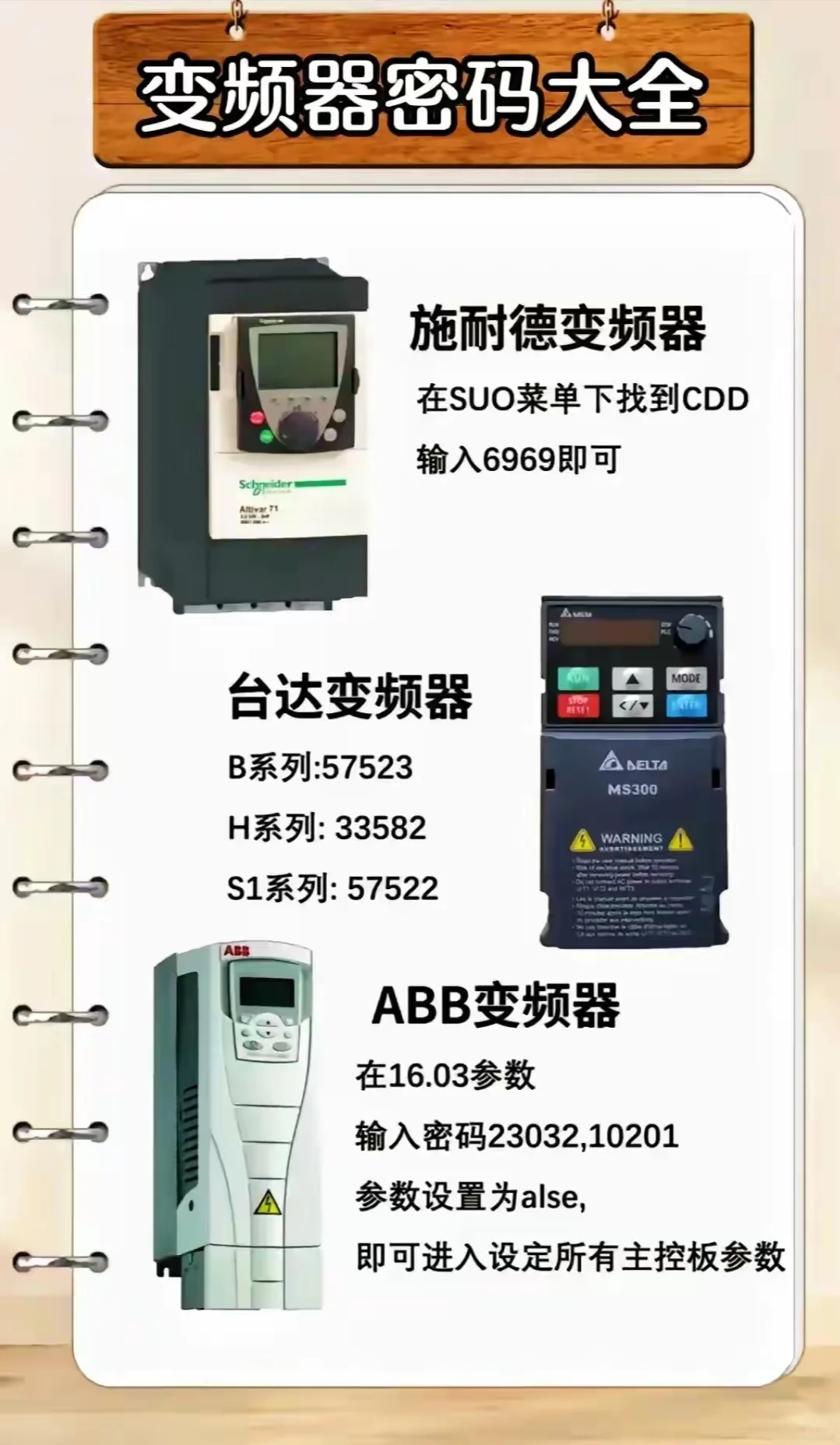 变频器秘码大全，快速上手必看！