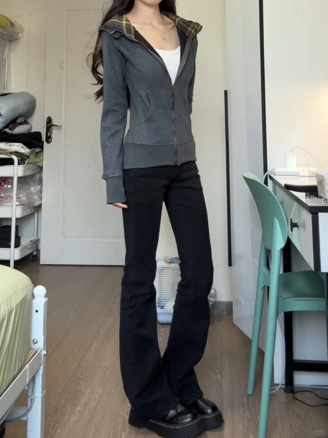 美式复古掐腰修身卫衣