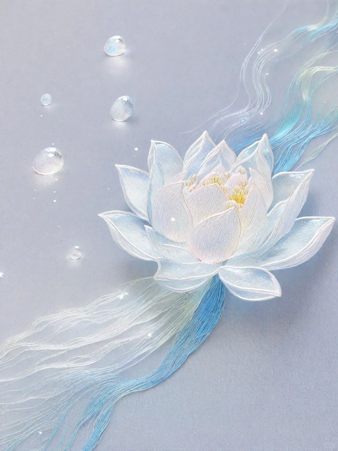 苏绣，雪莲，采天地之灵气，受日月之辉光