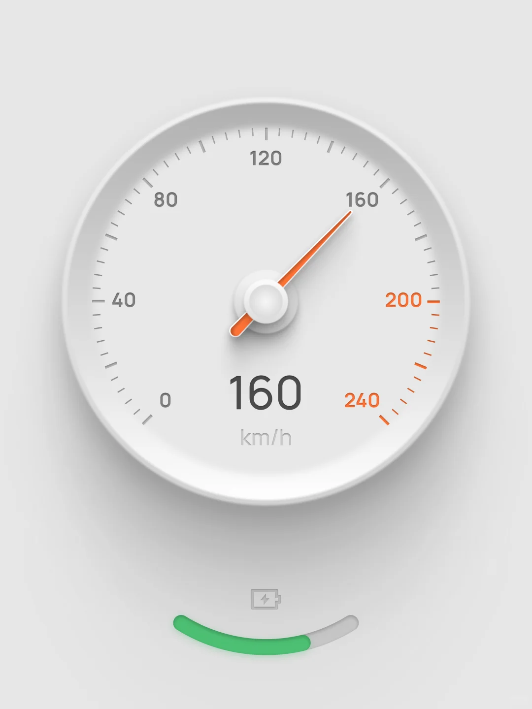 轻拟物风格-车辆速度仪表盘设计