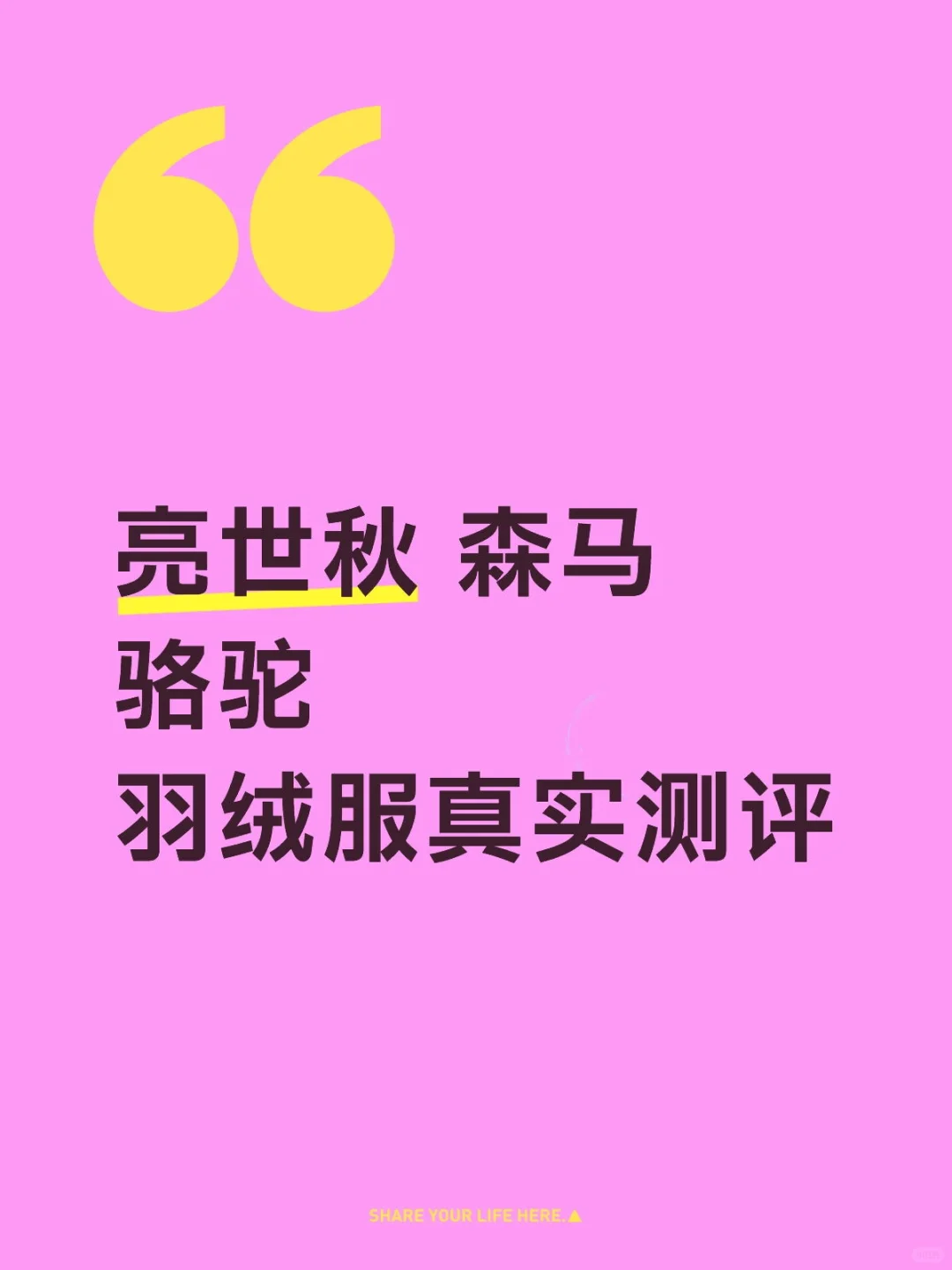 亮世秋 森马 骆驼羽绒服真实测评