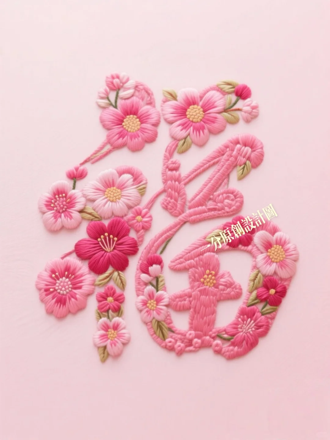 超美的刺绣福字，