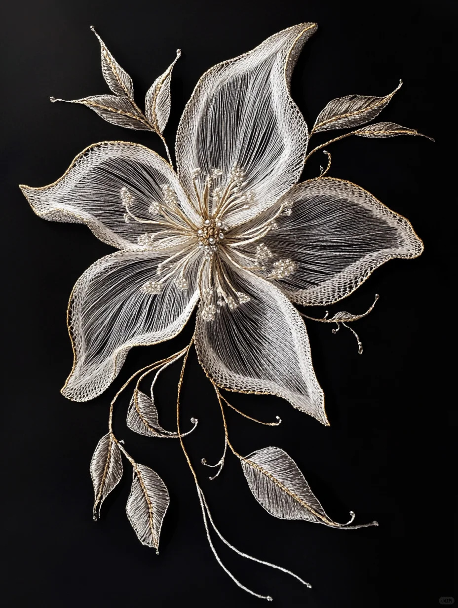 如此轻盈的花卉刺绣