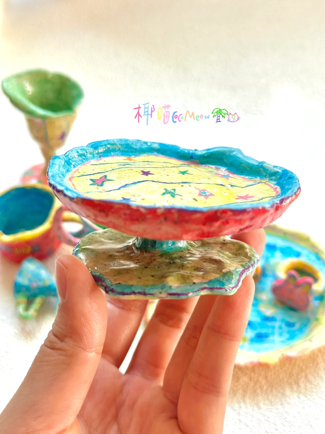 好喜欢捏泥巴❗我的黏土杯子们??