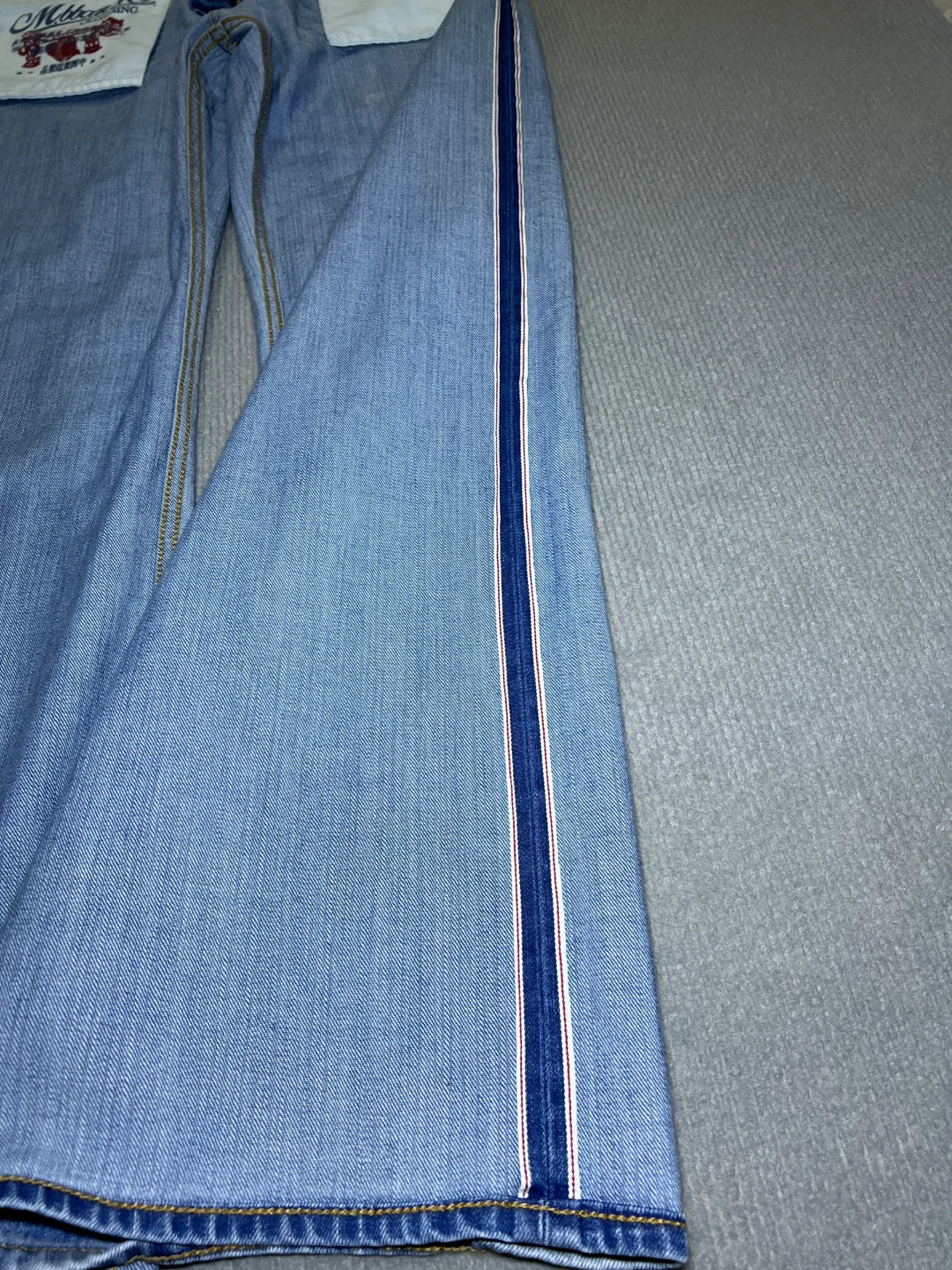 MBBCAR窄幅-Cool ice冰凉系列阔腿a字牛仔裤