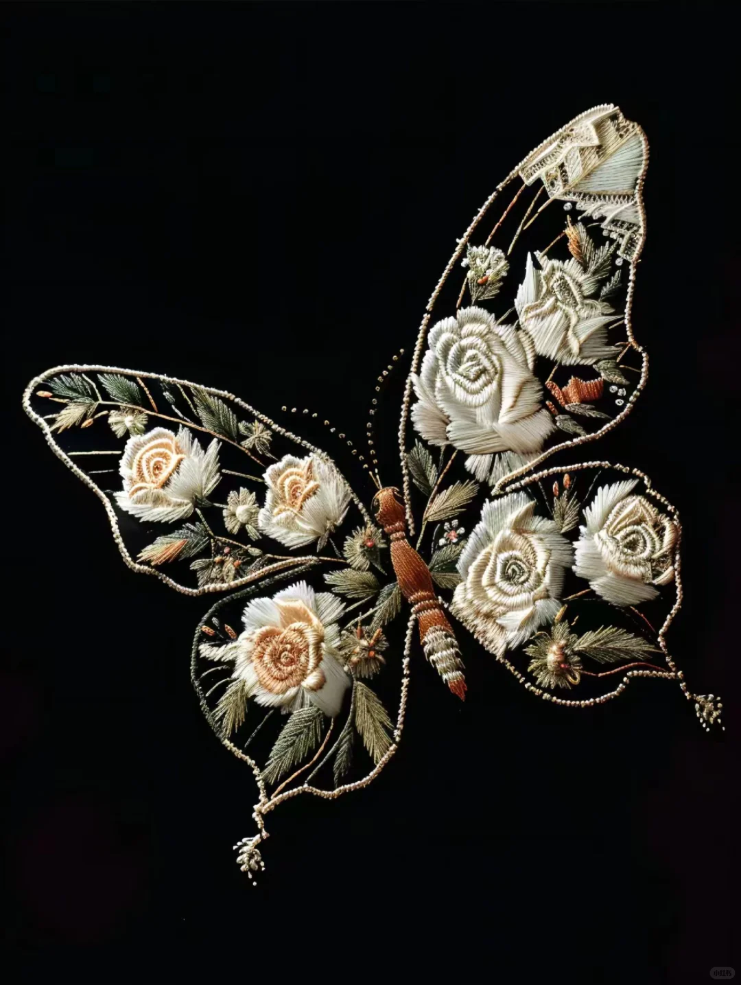 刺绣蝴蝶-创意图案设计分享