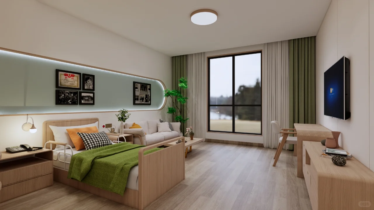 环艺室内丨原木风适老化卧室设计