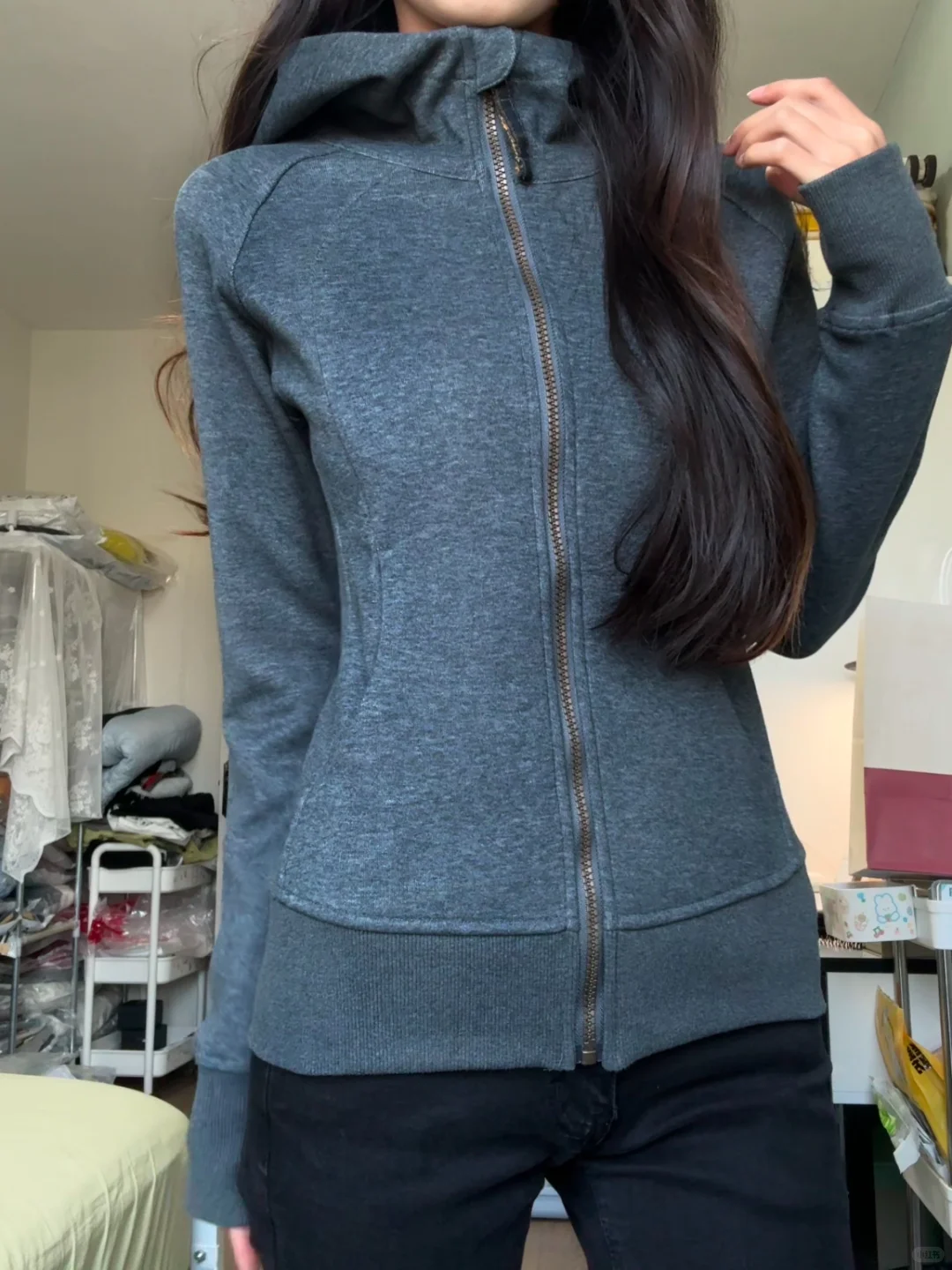 美式复古掐腰修身卫衣