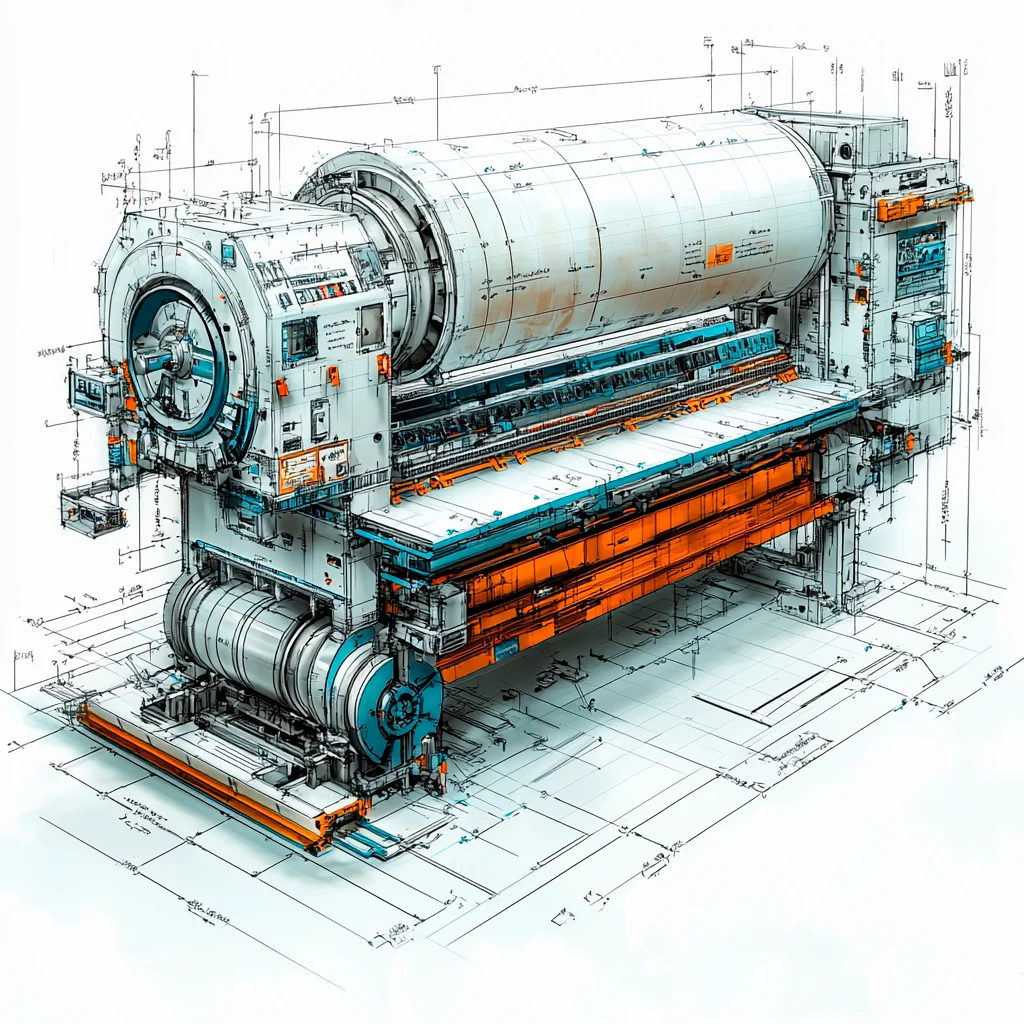 机械之美·印刷设备 手绘设计线稿［咒语］