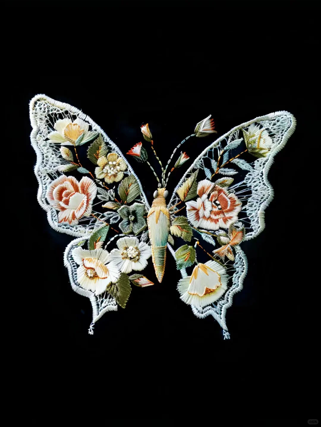 刺绣蝴蝶-创意图案设计分享