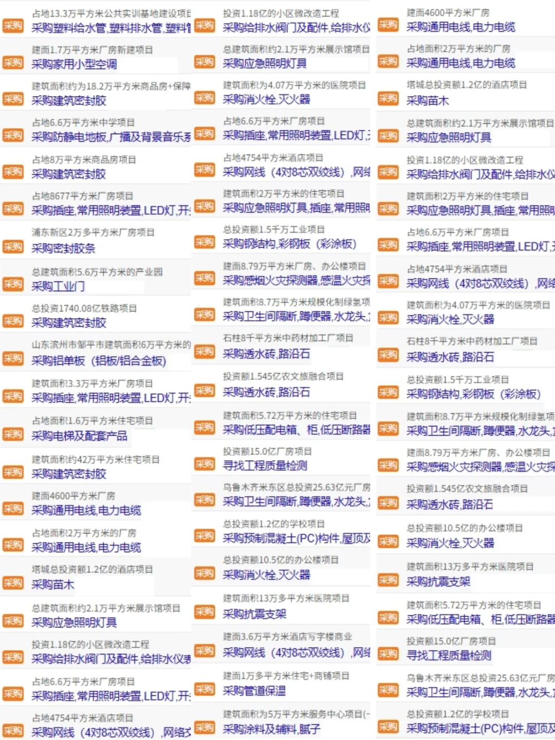 采购信息更新了