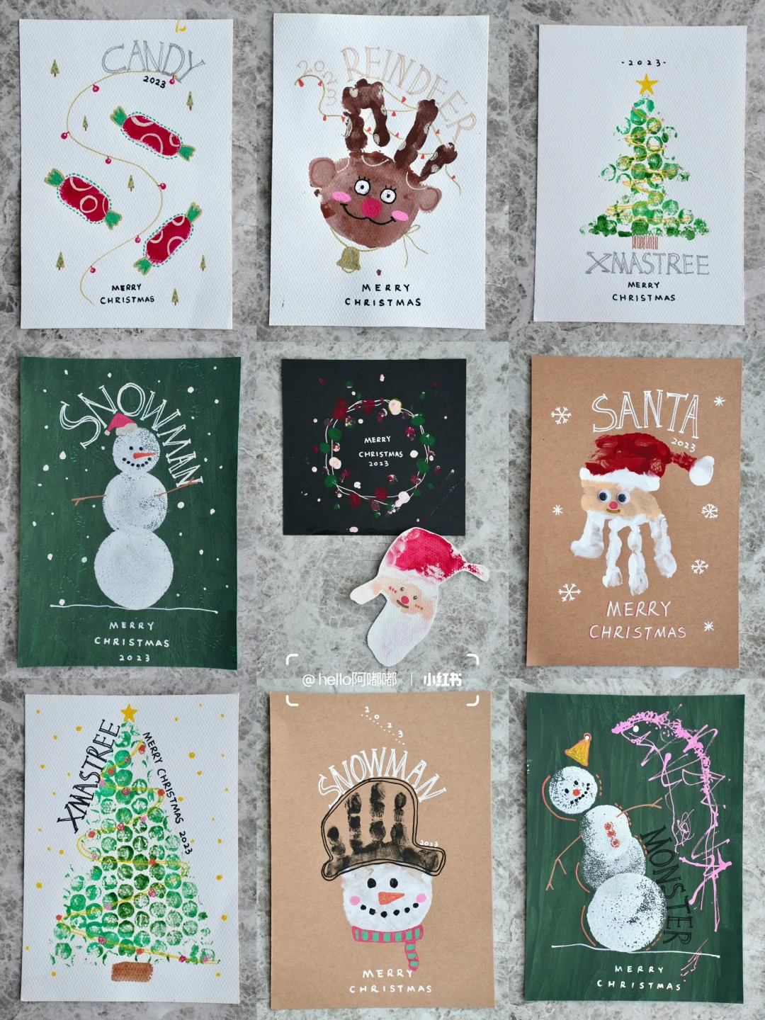 跟2岁+女鹅一起做的圣诞贺卡??附教程