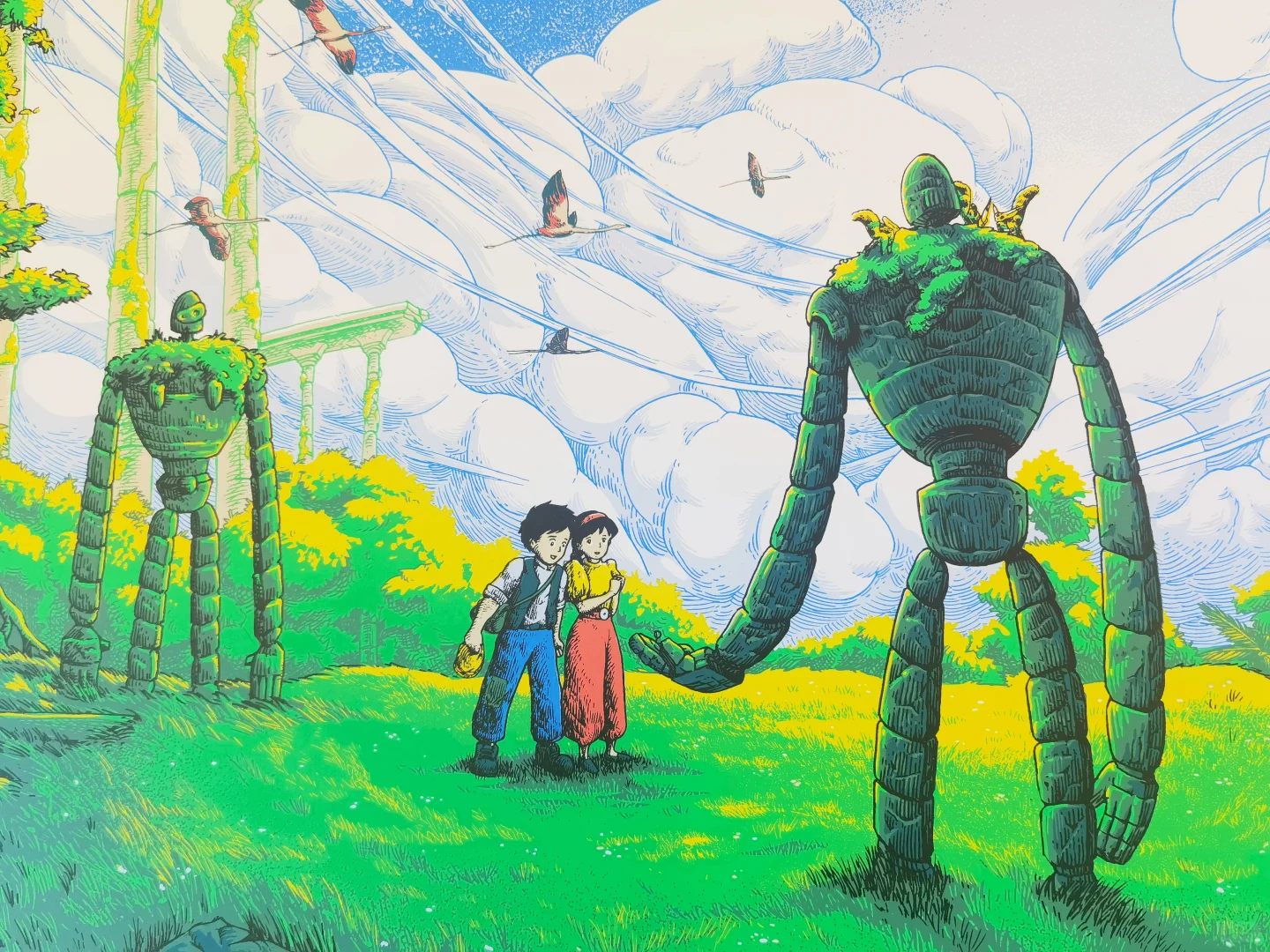 天空之城 丝网海报