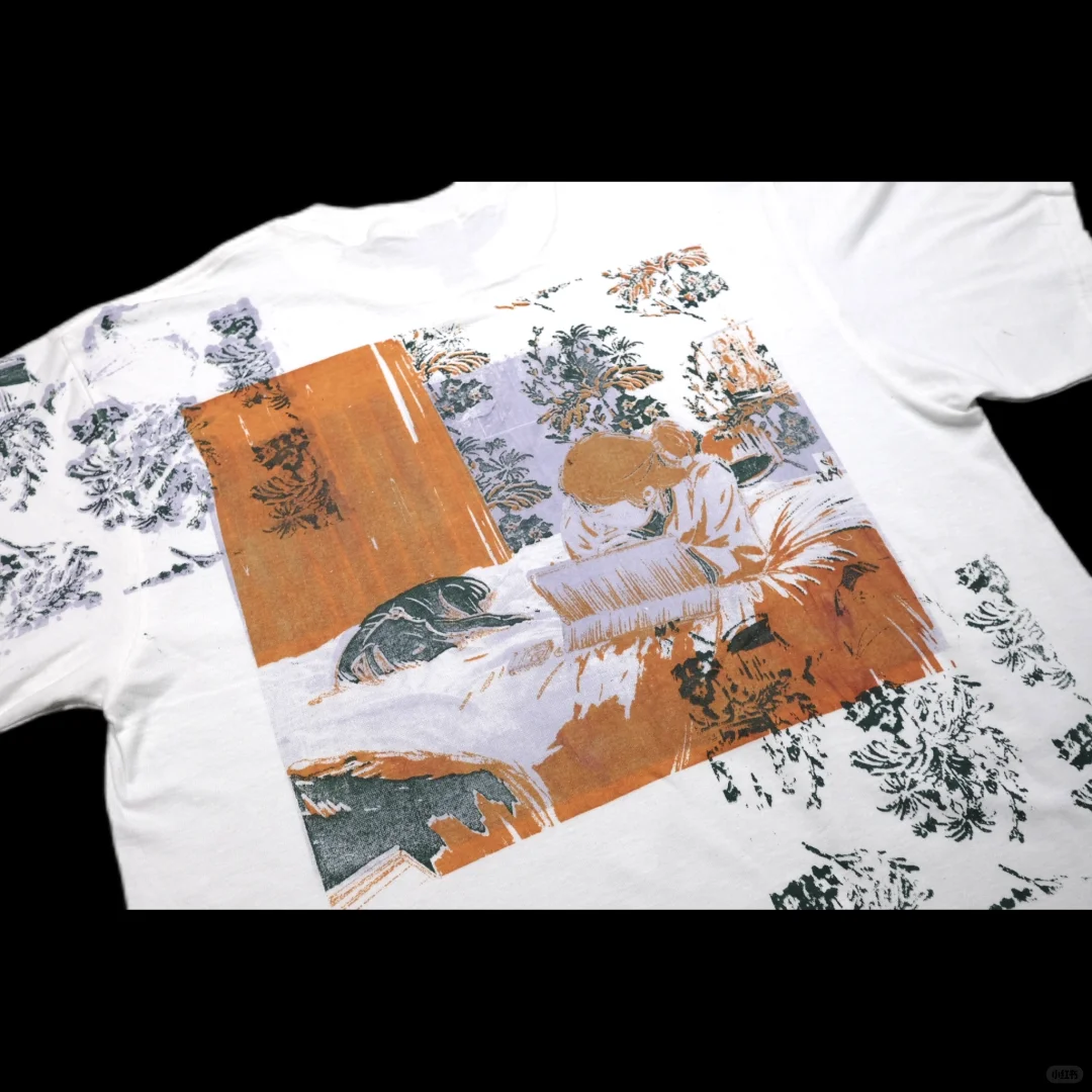 拿插画丝网印刷T恤