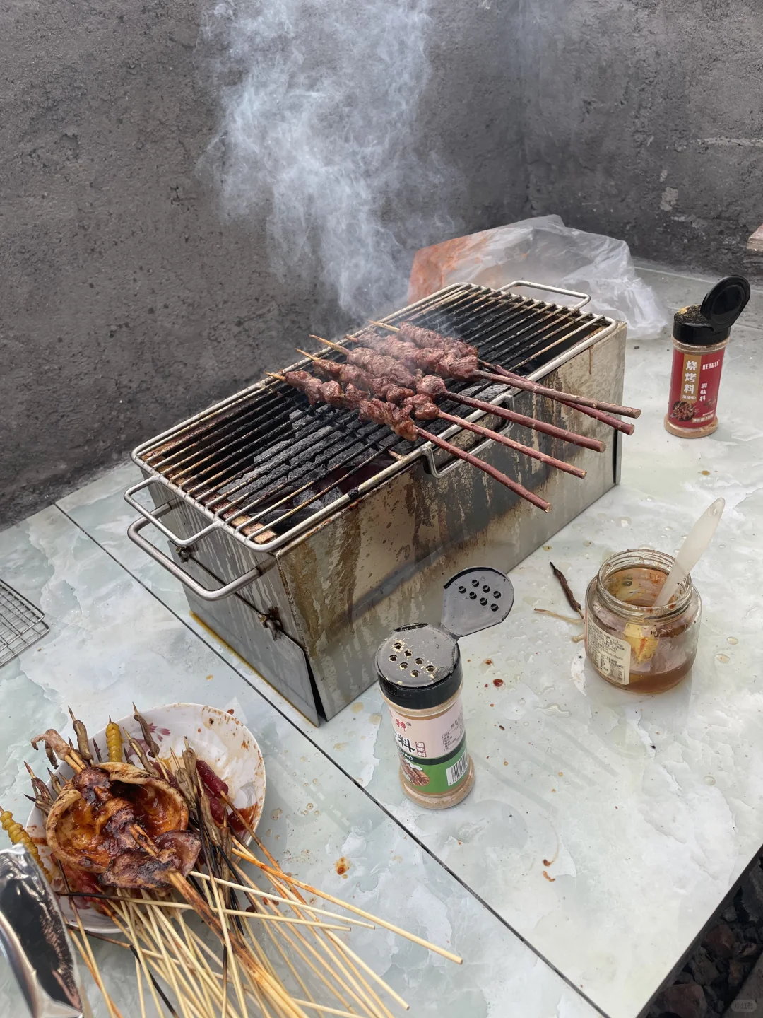 自制不锈钢304户外烧烤炉！