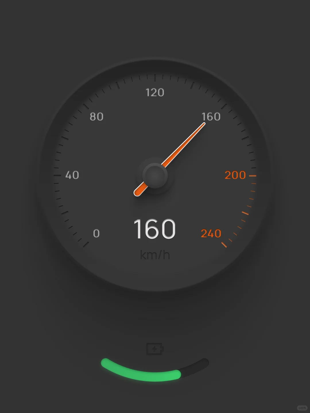 轻拟物风格-车辆速度仪表盘设计