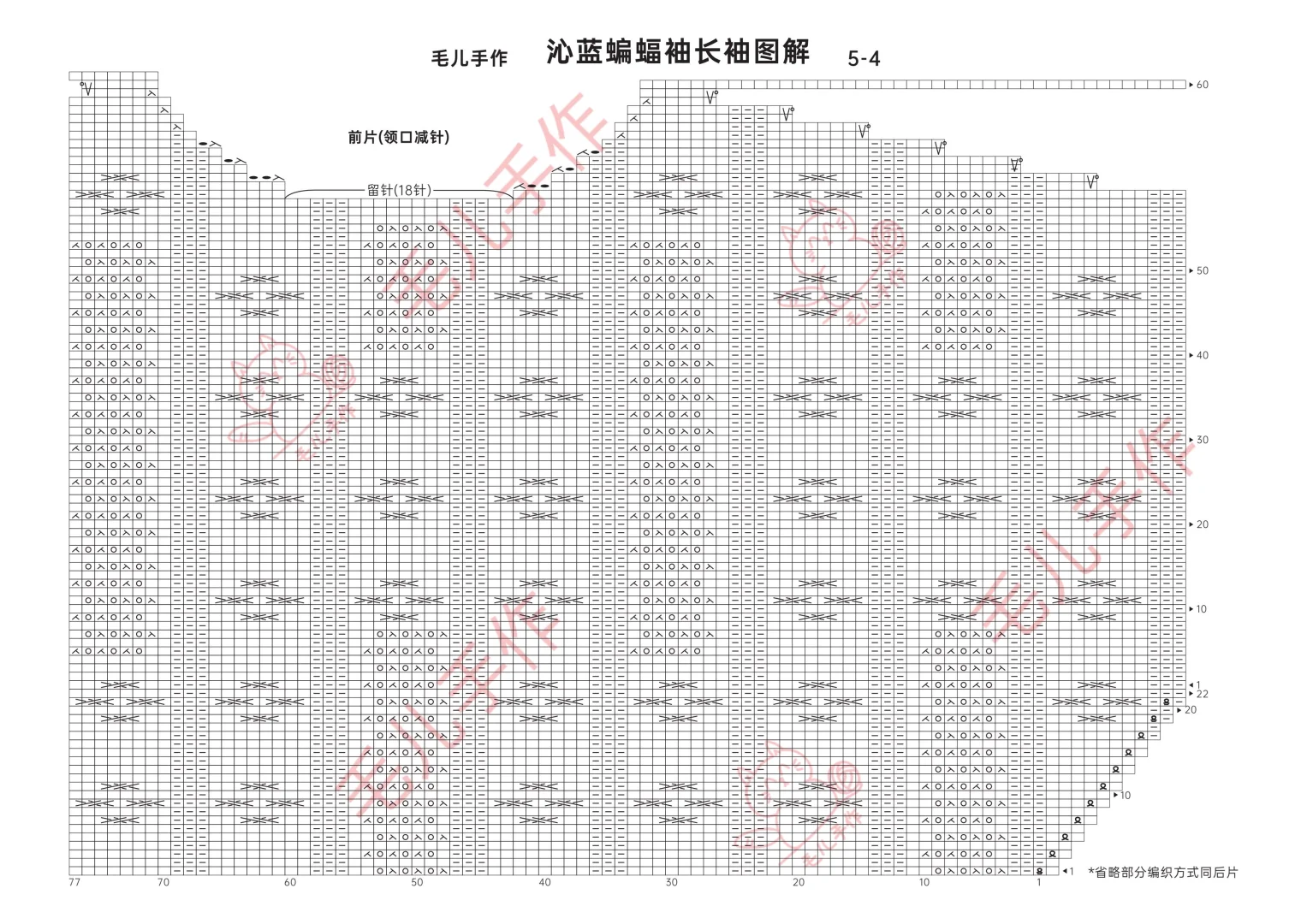 泌蓝蝙蝠袖上衣（图解）