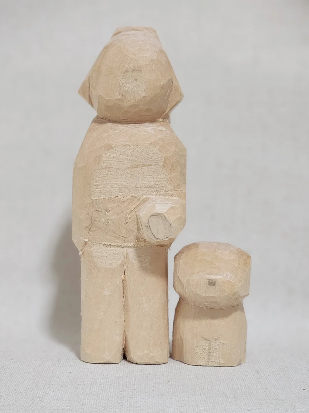 自学木雕45——女孩和小狗