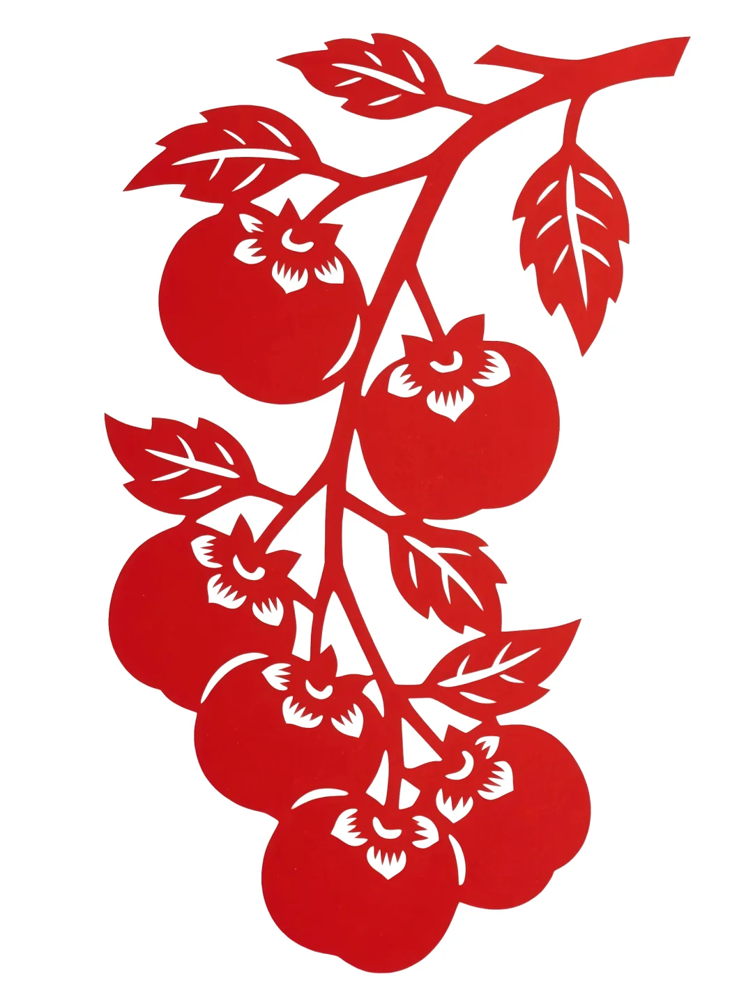 ? 红纸上结满事事如意！柿子剪纸绝绝子