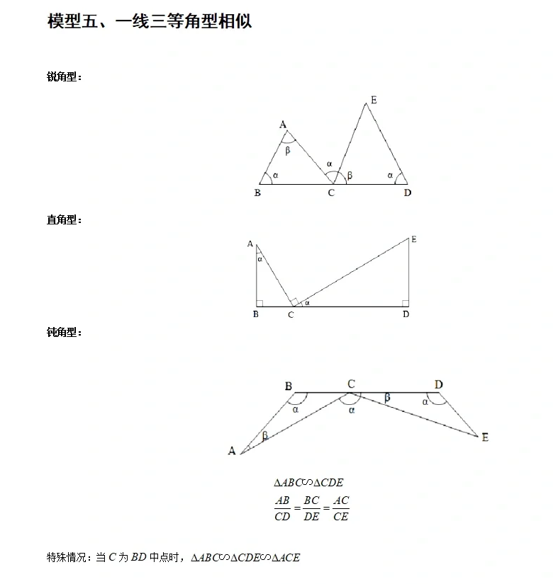 “相似三角形模型”经典例题+练习