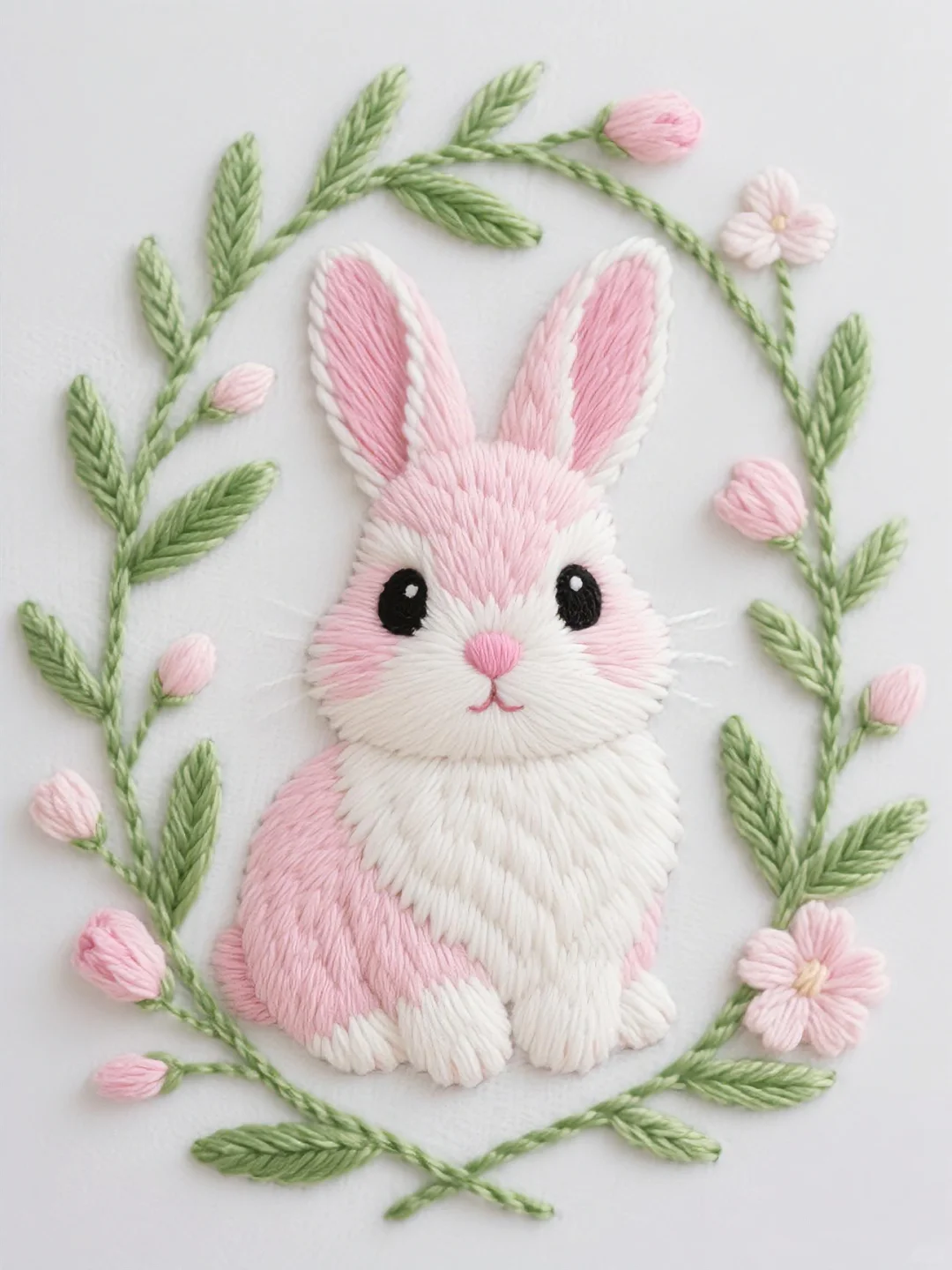 动物与花刺绣灵感｜No.1 兔兔与花花