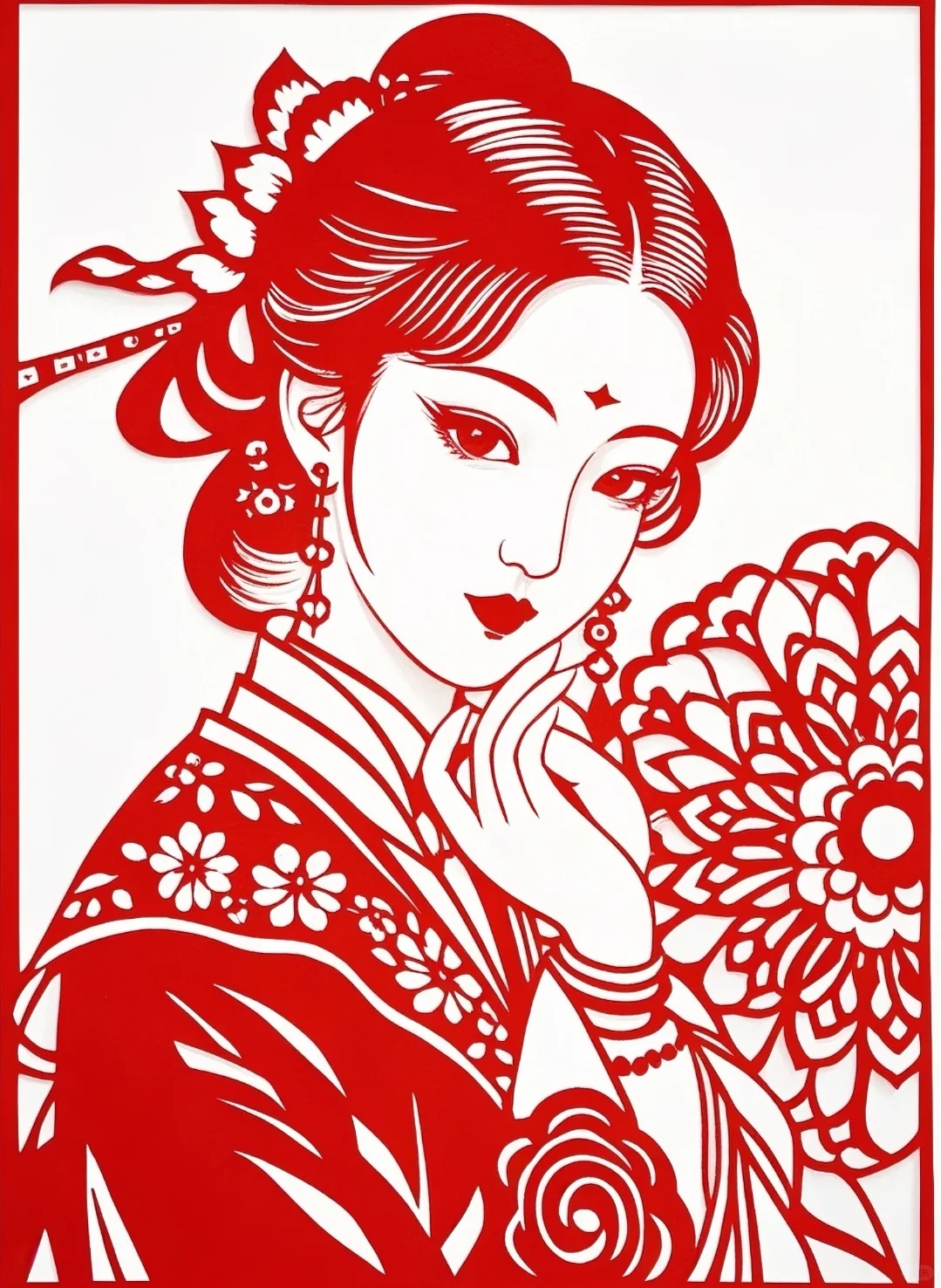 中式美学|被这组美人剪纸惊艳到！