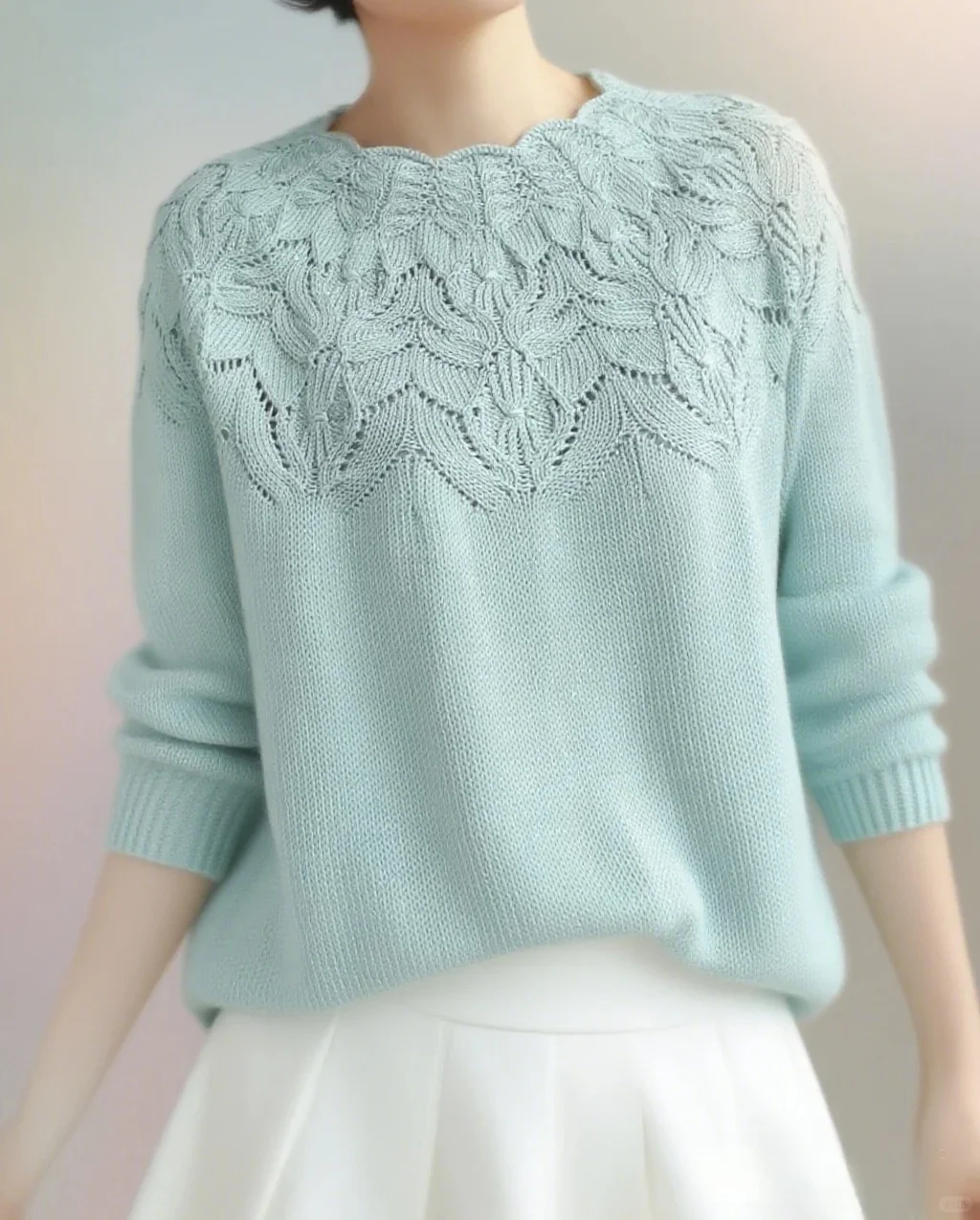 这么漂亮的育克罩衫，织一件！