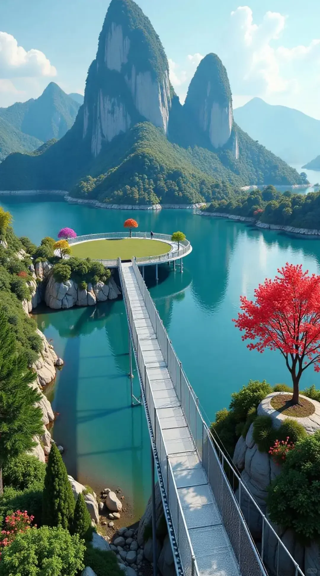 这个玻璃桥太美了！巨震撼！灵魂的天梯