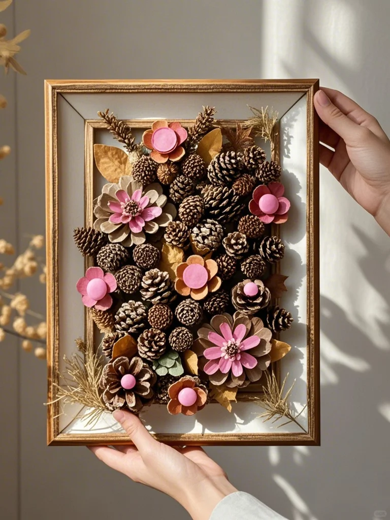 原来松果做的手工花束这么美?收藏做起来