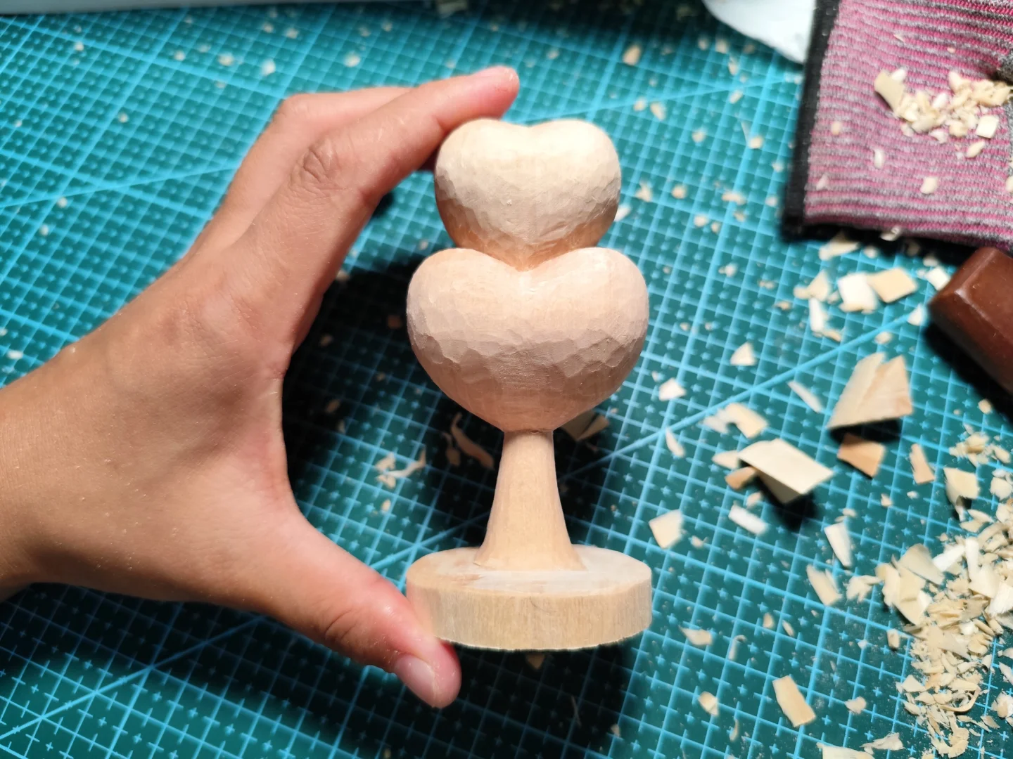 木雕新手不想削心形了~