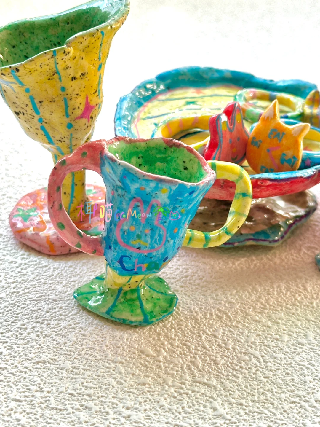 好喜欢捏泥巴❗我的黏土杯子们??