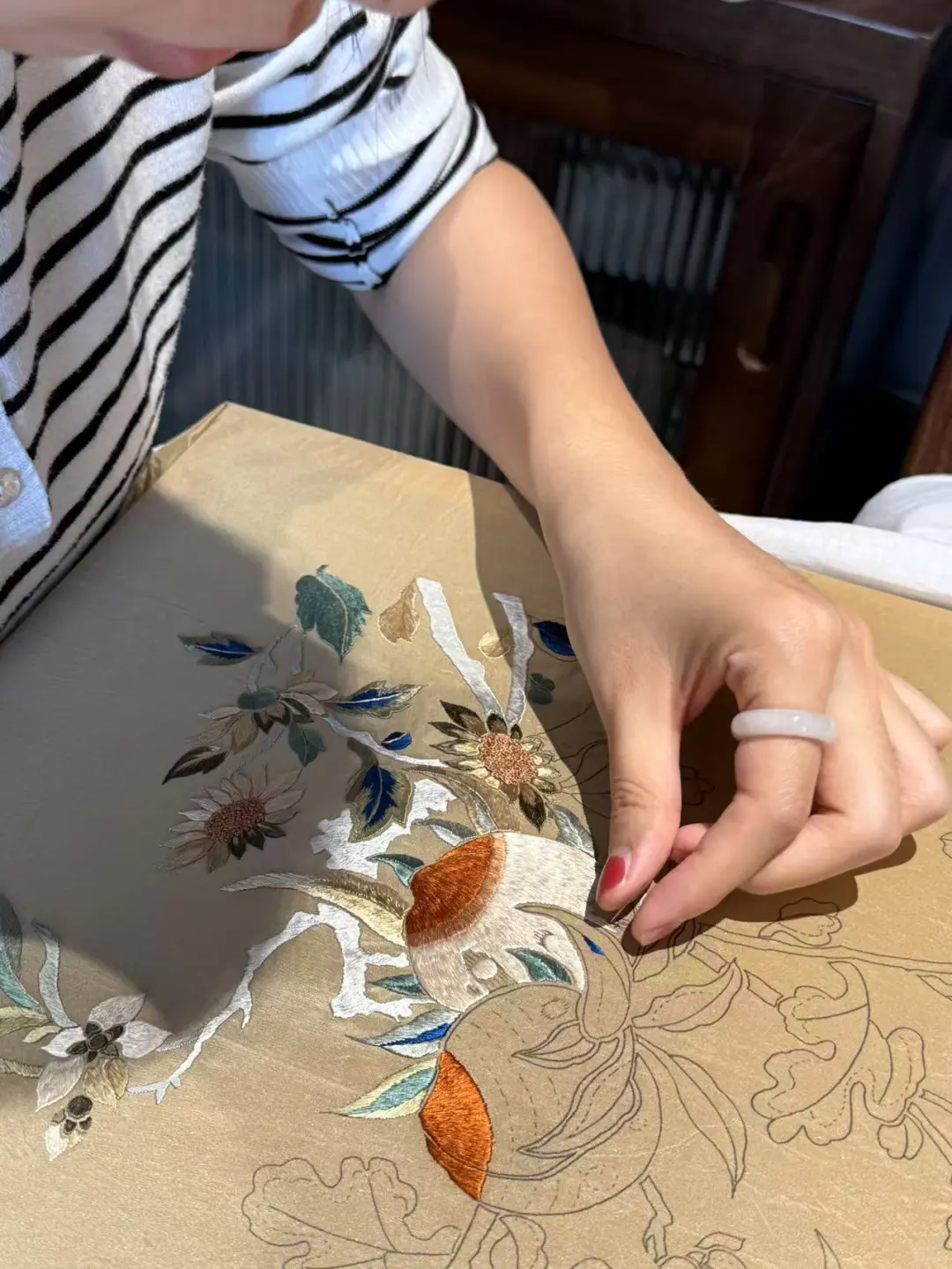 今日“福寿双全”刺绣图分享