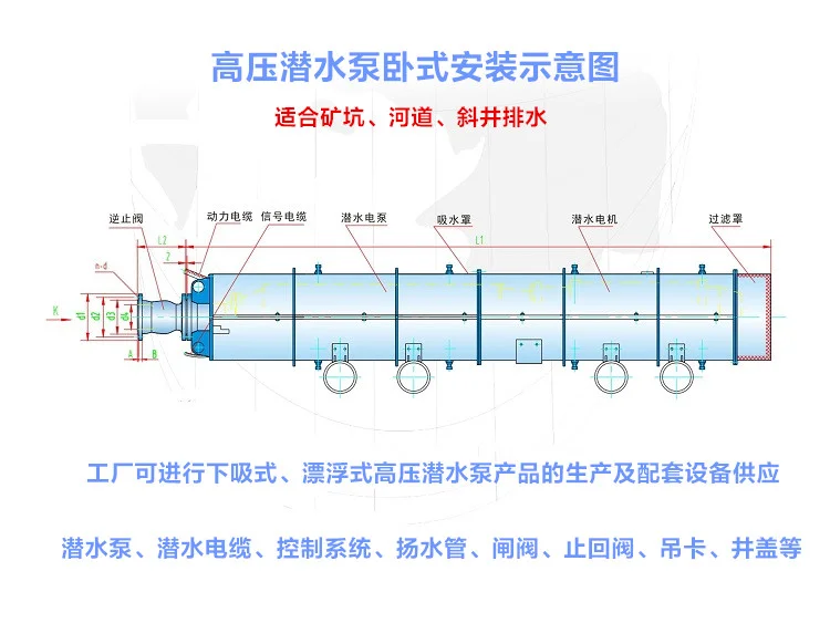 660V 高压潜水泵 立式 800方大流量 卧式