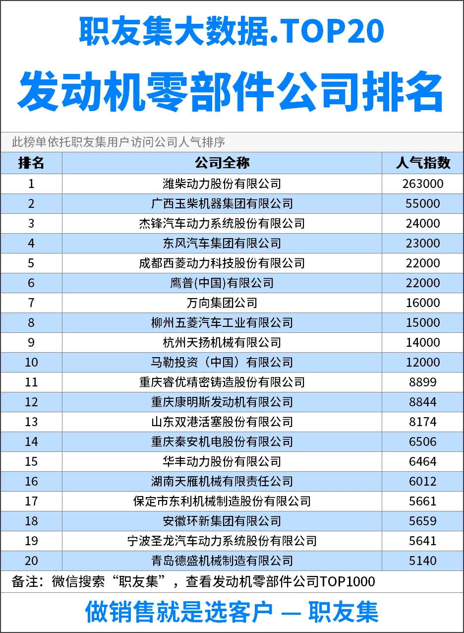 2025年中国发动机零部件公司排行榜